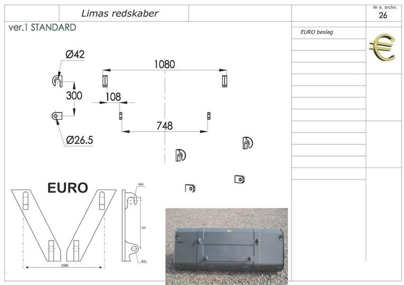 Limas Ny 1,5m Uni. Skovl med Euro - Godet pour Engins de chantier: photos 2 Limas Ny 1,5m Uni. Skovl med Euro - Godet pour Engins de chantier: photos 2