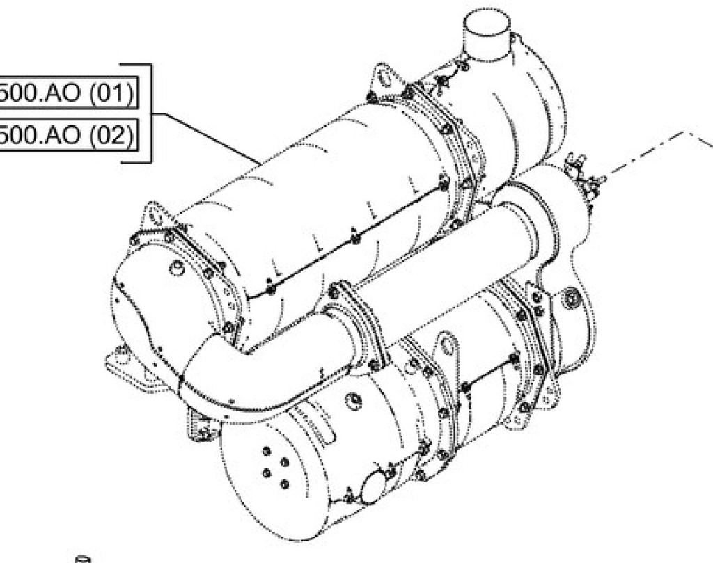 Case 48108098 - KBH16600 - Silencieux pour Engins de chantier: photos 1 Case 48108098 - KBH16600 - Silencieux pour Engins de chantier: photos 1