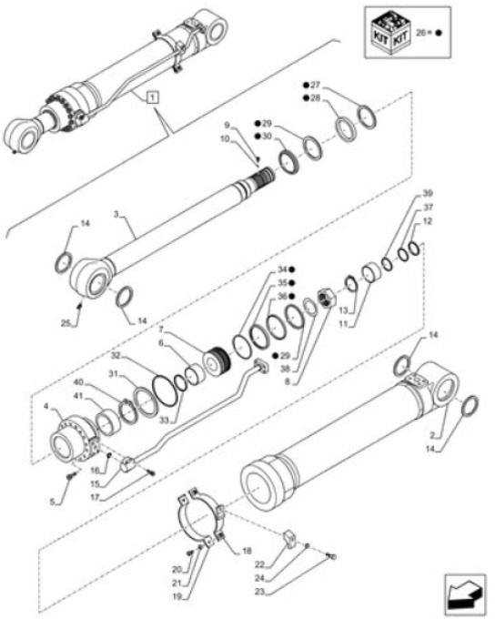 Case KBV34010 - 47758251 - Vérin hydraulique pour Engins de chantier: photos 1 Case KBV34010 - 47758251 - Vérin hydraulique pour Engins de chantier: photos 1