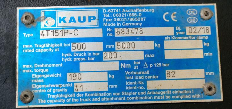 KAUP 4T151P-C - Carrosserie et extérieur pour Matériel de manutention: photos 4 KAUP 4T151P-C - Carrosserie et extérieur pour Matériel de manutention: photos 4