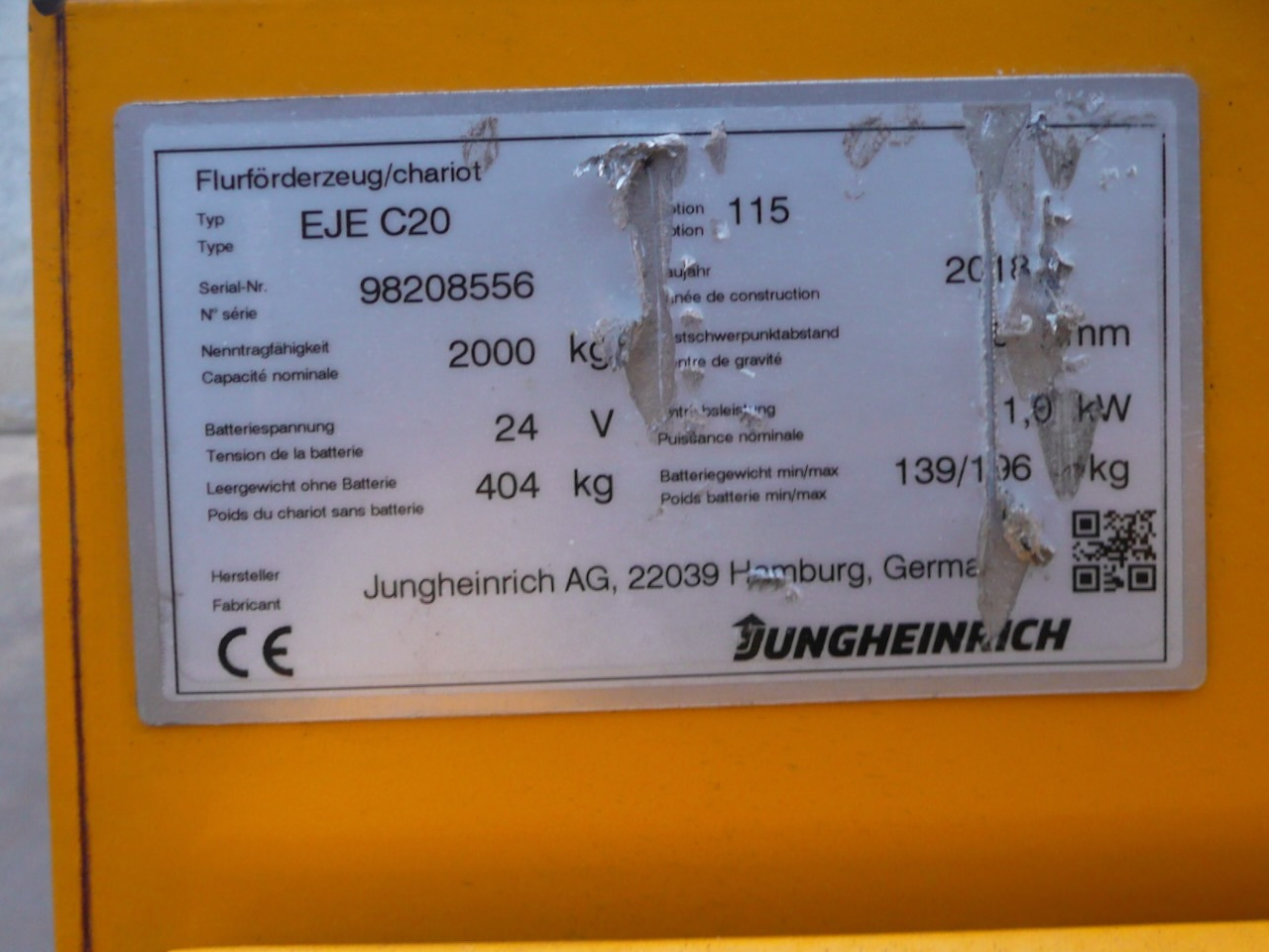 Transpalette Jungheinrich EJE C20: photos 7