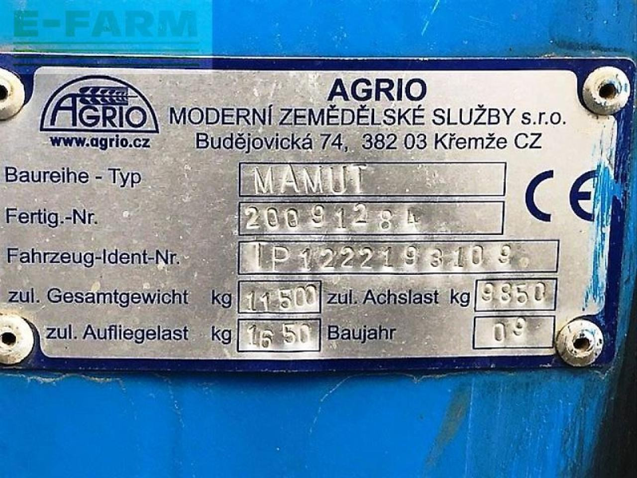 Agrio mamut 6036 - Pulvérisateur traîné: photos 4 Agrio mamut 6036 - Pulvérisateur traîné: photos 4