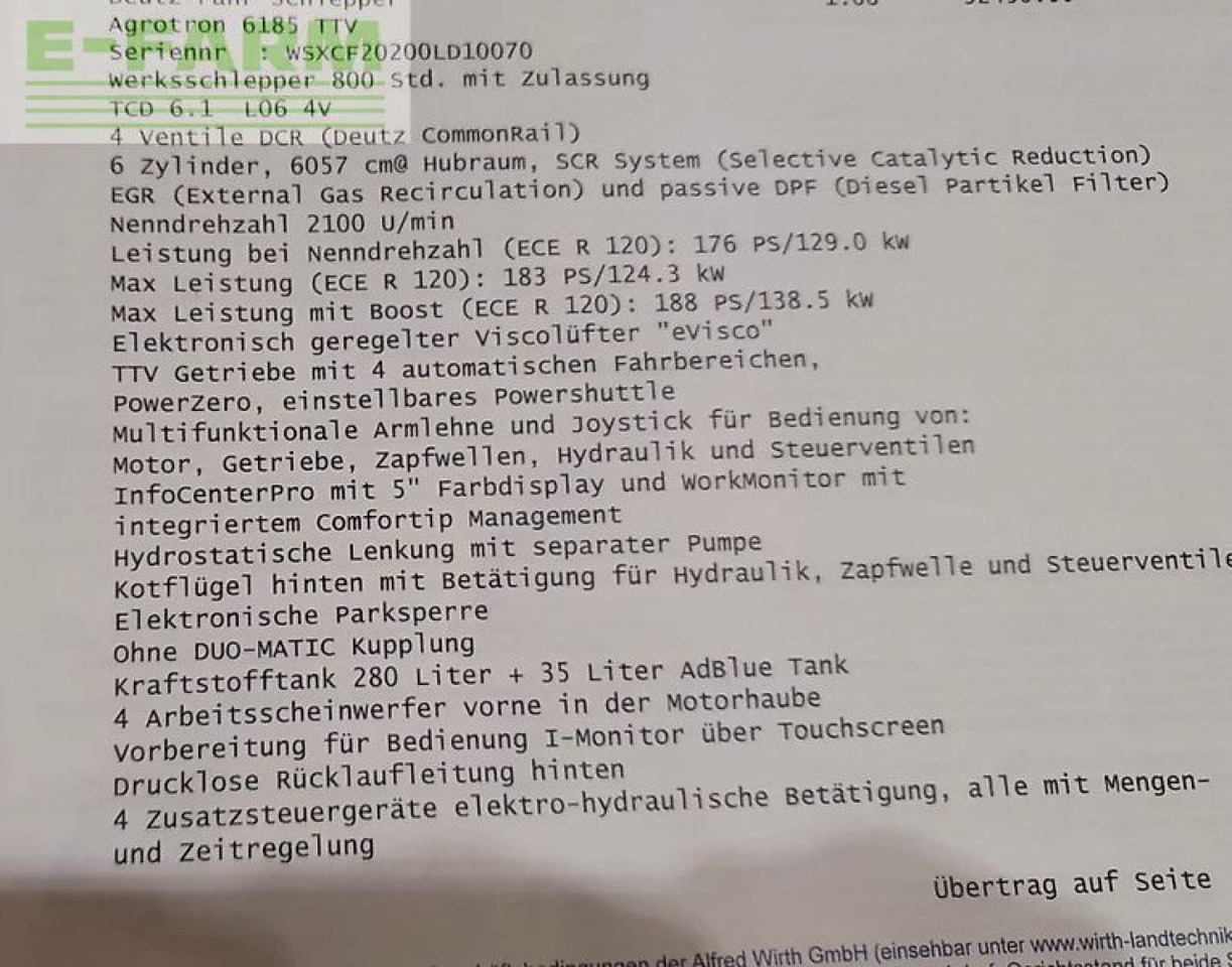 Deutz-Fahr 6185 ttv - Tracteur agricole: photos 2 Deutz-Fahr 6185 ttv - Tracteur agricole: photos 2