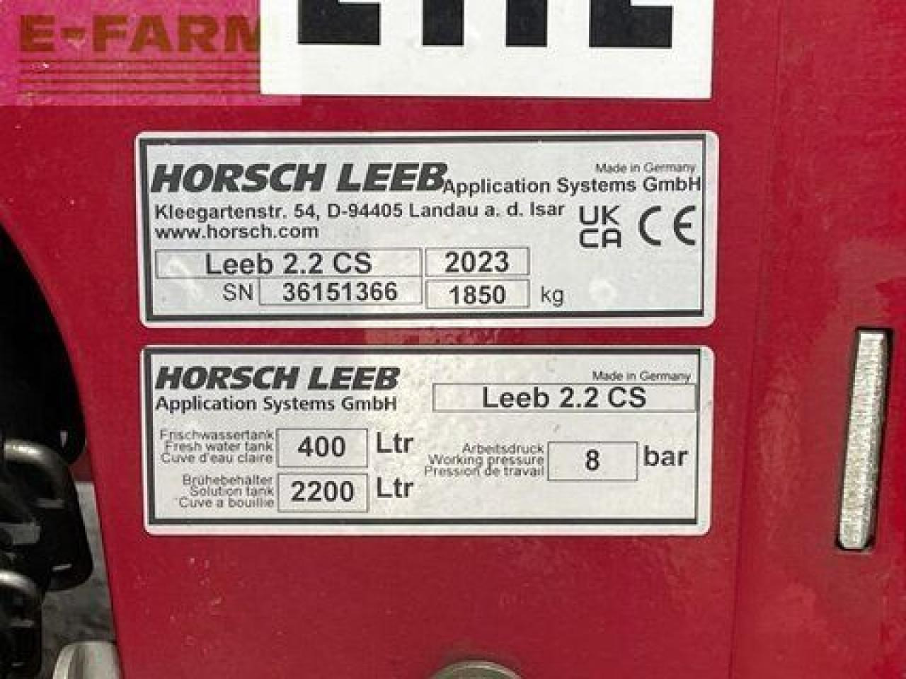 Pulvérisateur traîné Horsch 2.2 cs 27m: photos 17