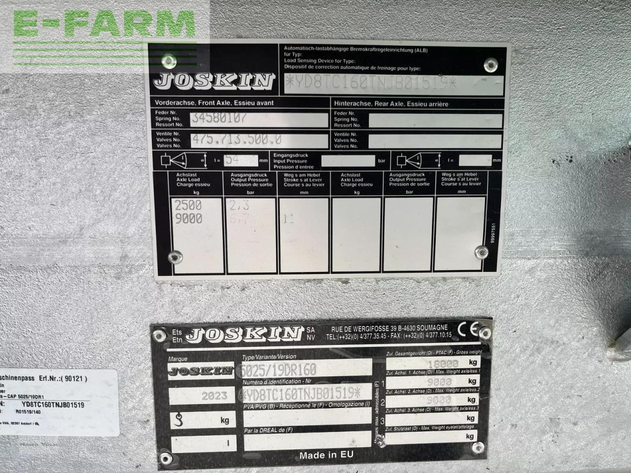 Benne agricole Joskin tetra-cap 5025: photos 11