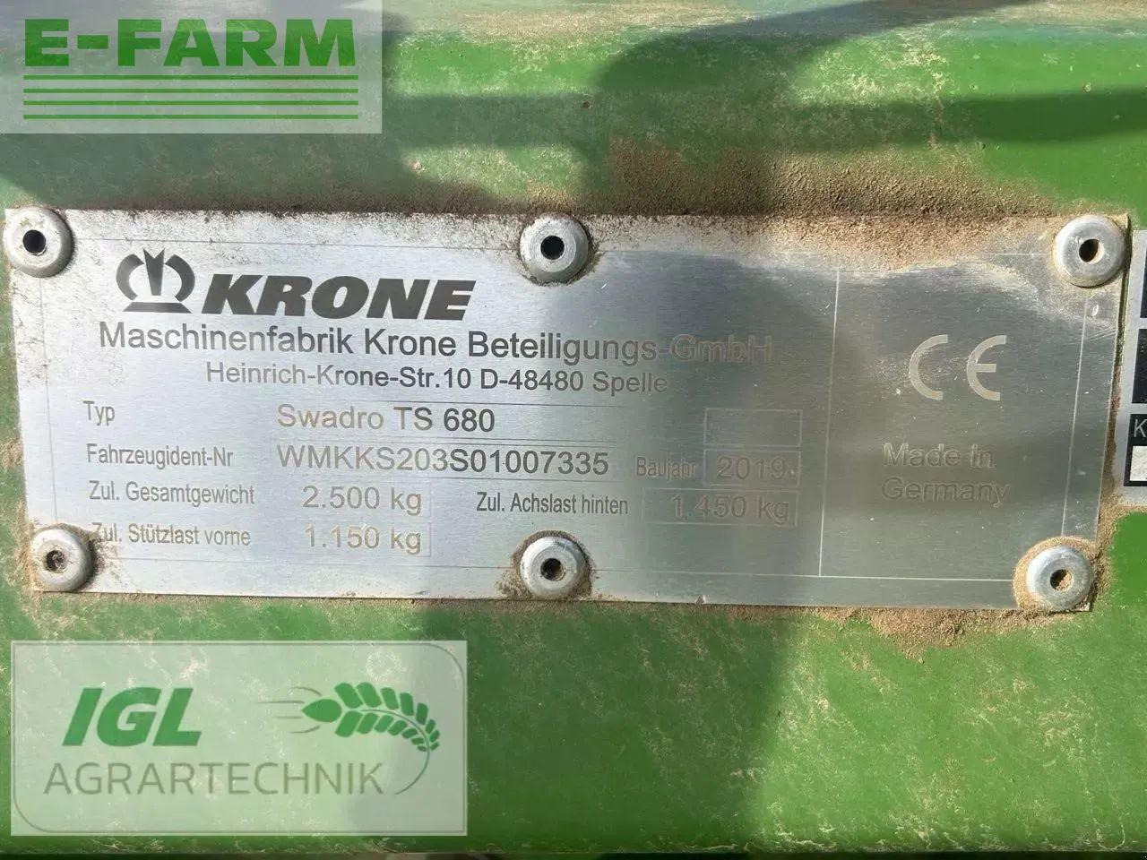 Krone swadro ts 680 - Faneuse: photos 5 Krone swadro ts 680 - Faneuse: photos 5