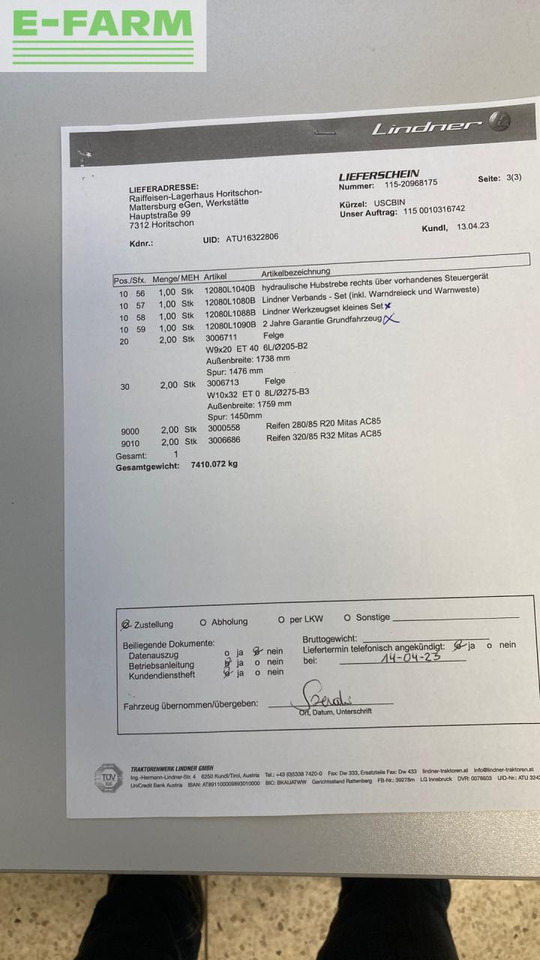 Tracteur agricole Lindner Lintrac 80: photos 31 Tracteur agricole Lindner Lintrac 80: photos 31