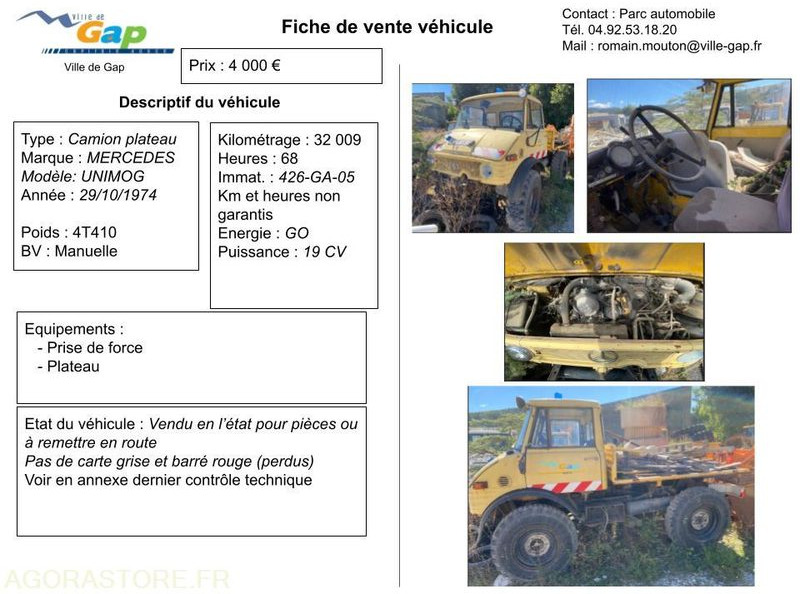 Camion plateau Mercedes Unimog - Camion: photos 1 Camion plateau Mercedes Unimog - Camion: photos 1