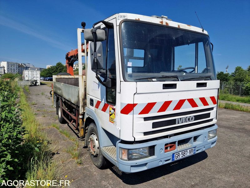 Porteur benne grue Iveco 80E15 - GR587XR - Camion: photos 1 Porteur benne grue Iveco 80E15 - GR587XR - Camion: photos 1