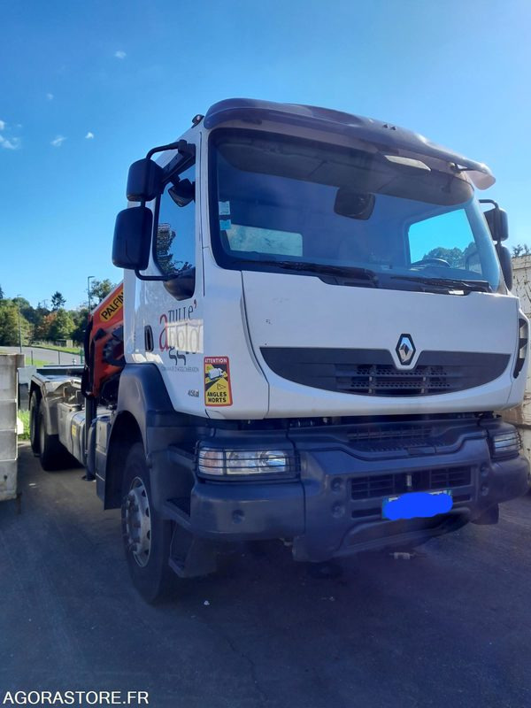 RENAULT KERAX - POLYBENNE GRUE - 2008 - Camion ampliroll, Camion grue: photos 1 RENAULT KERAX - POLYBENNE GRUE - 2008 - Camion ampliroll, Camion grue: photos 1