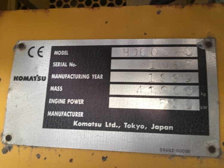 Tombereau rigide Komatsu HD 605-5: photos 17