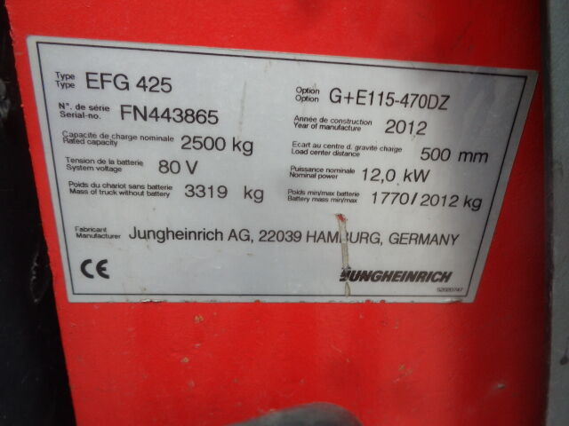 Chariot élévateur Jungheinrich EFG425: photos 18 Chariot élévateur Jungheinrich EFG425: photos 18