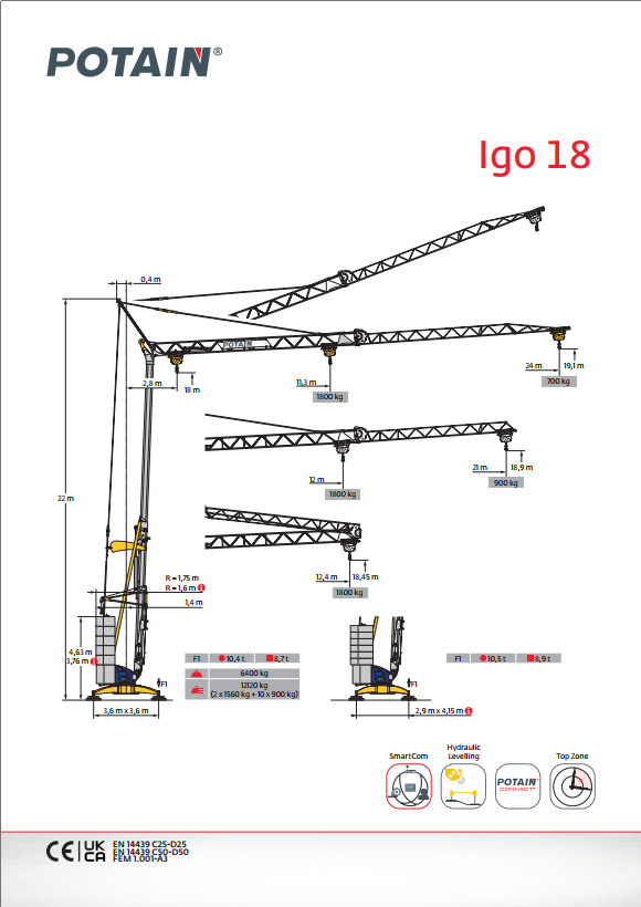 Potain IGO 18 - Grue à montage rapide: photos 1 Potain IGO 18 - Grue à montage rapide: photos 1