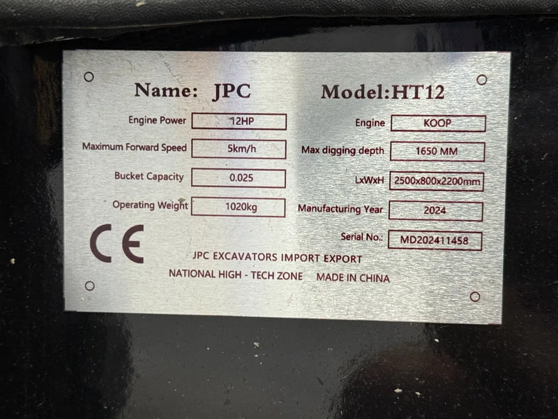 Mini pelle JPC HT12 - NEW AND UNUSED!: photos 6