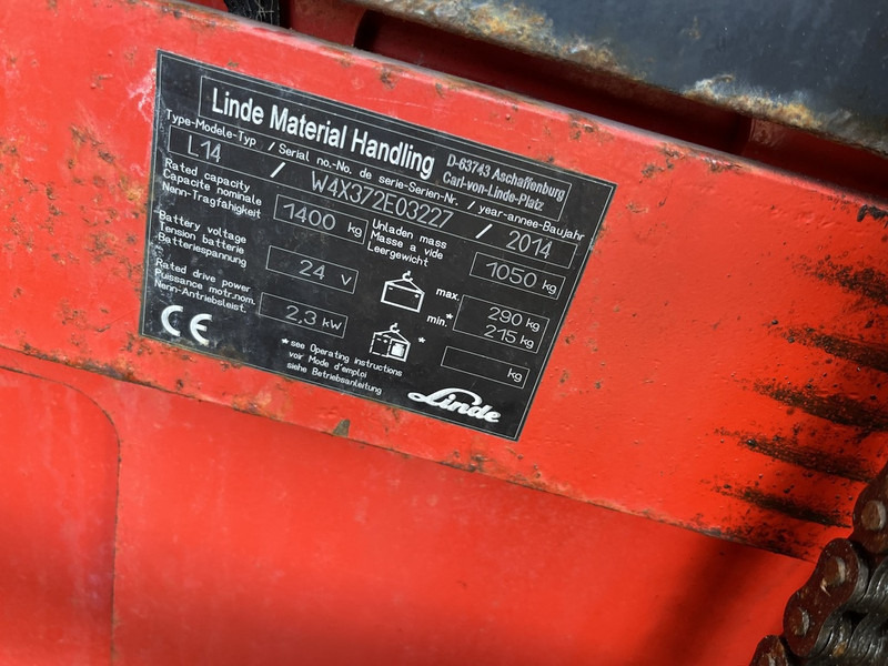 Linde stapelaar heftruck LINDE L14 duplo300cm 188uur 2014 - Gerbeur: photos 3 Linde stapelaar heftruck LINDE L14 duplo300cm 188uur 2014 - Gerbeur: photos 3