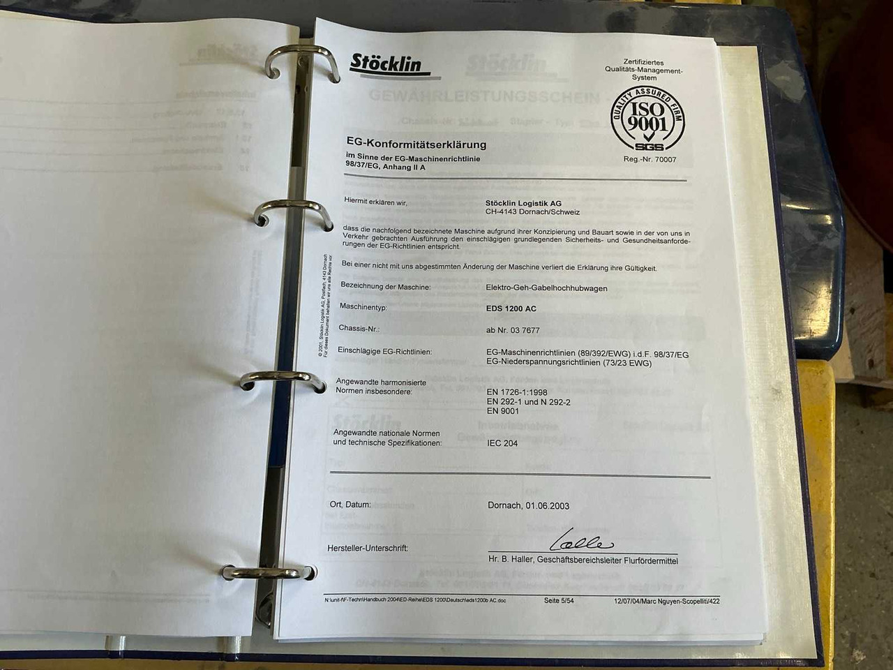 STÖCKLIN EDS 1200 AC PEDESTRIAN STACKER - Chariot élévateur: photos 2 STÖCKLIN EDS 1200 AC PEDESTRIAN STACKER - Chariot élévateur: photos 2