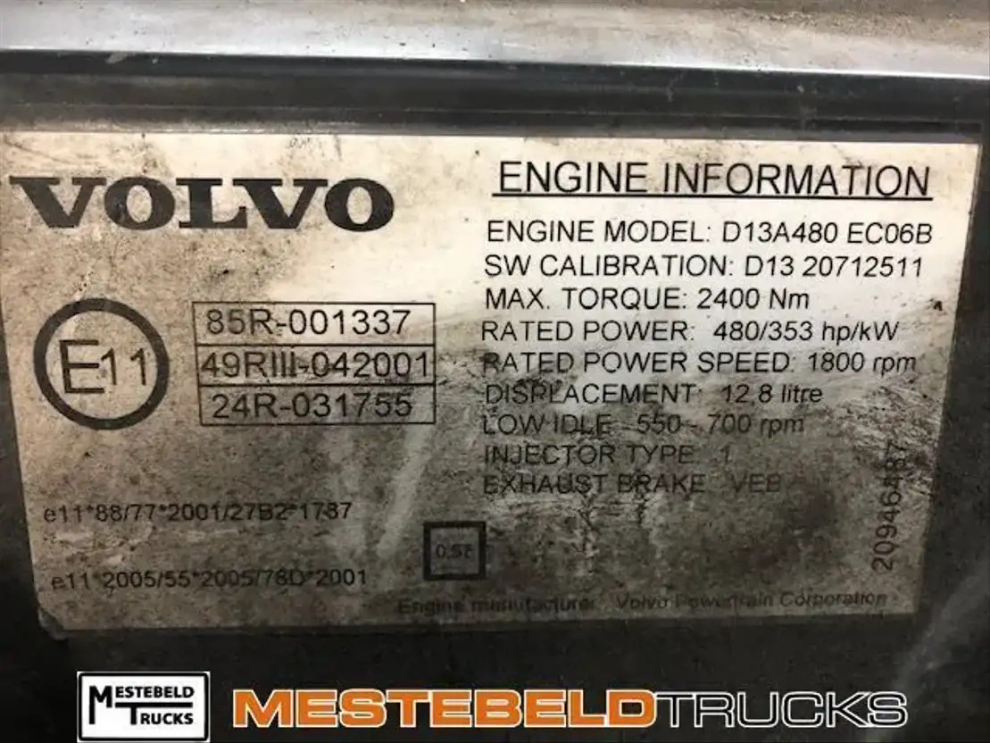 Volvo Motor D13A 480 EC6B - Moteur pour Camion: photos 5 Volvo Motor D13A 480 EC6B - Moteur pour Camion: photos 5