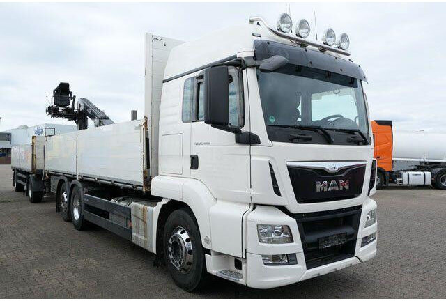 MAN 26.440 TGS LL 6x2, Kran Fassi F195AS.22, AHK, AC - Camion plateau: photos 2 MAN 26.440 TGS LL 6x2, Kran Fassi F195AS.22, AHK, AC - Camion plateau: photos 2