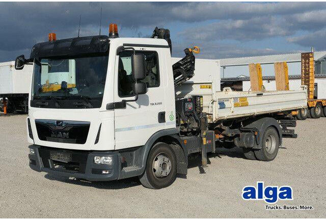 MAN 8.220 TGL BB, Hiab 055 BS-2, Greifer, AHK, Funk - Camion benne: photos 1 MAN 8.220 TGL BB, Hiab 055 BS-2, Greifer, AHK, Funk - Camion benne: photos 1