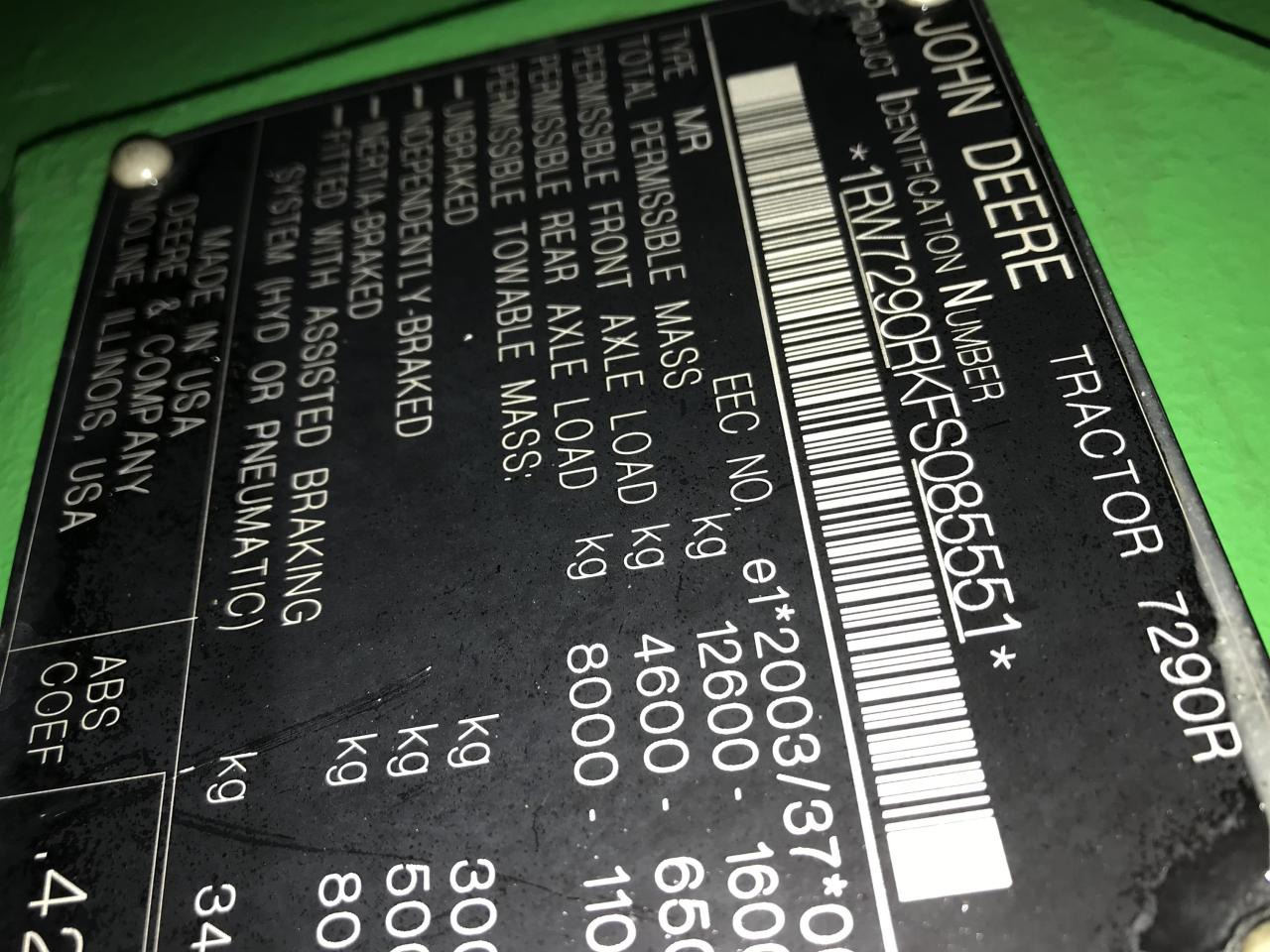 Tracteur agricole John Deere 7290R: photos 11 Tracteur agricole John Deere 7290R: photos 11