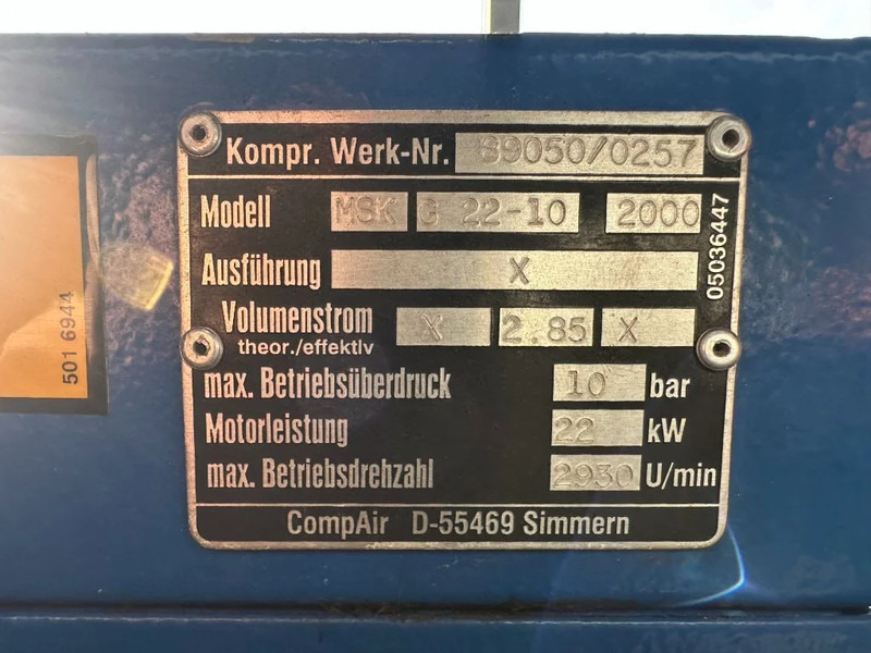 Compair MSK-G22 Elektrische Schroefcompressor 22 kW 3000 L / min 10 Bar - Compresseur d'air: photos 3 Compair MSK-G22 Elektrische Schroefcompressor 22 kW 3000 L / min 10 Bar - Compresseur d'air: photos 3
