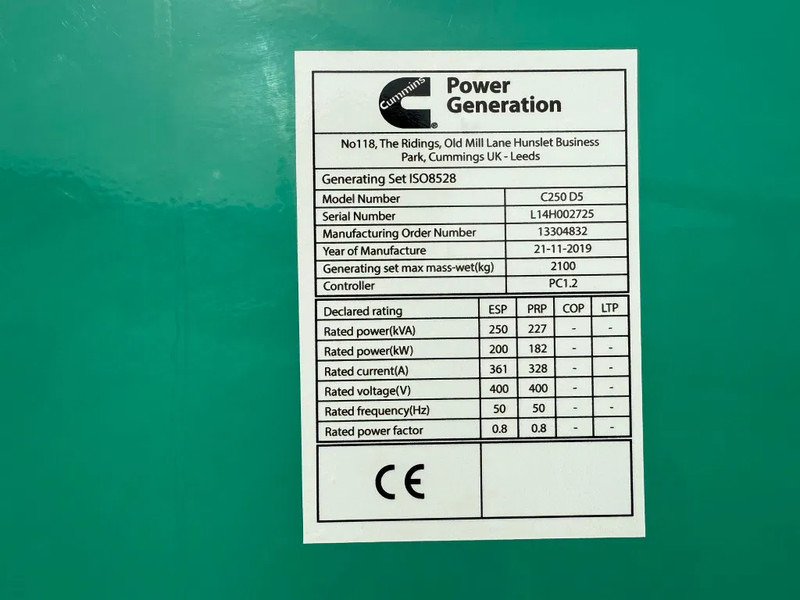 Cummins D250 D5 Stamford 250 kVA Silent generatorset 2019 ! - Groupe électrogène: photos 3 Cummins D250 D5 Stamford 250 kVA Silent generatorset 2019 ! - Groupe électrogène: photos 3