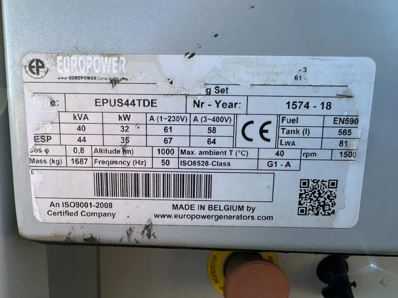 Europower EPUS44TDE Kubota Leroy Somer 44 kVA Supersilent Rental generatorset - Groupe électrogène: photos 5 Europower EPUS44TDE Kubota Leroy Somer 44 kVA Supersilent Rental generatorset - Groupe électrogène: photos 5
