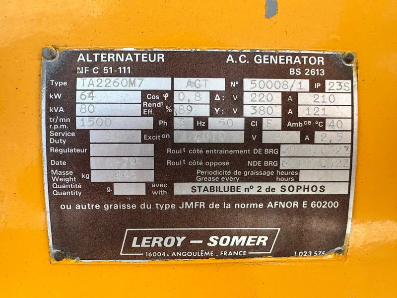 Ford Leroy Somer 80 kVA noodstroom generatorset ex Emergency 119 hours ! - Groupe électrogène: photos 5 Ford Leroy Somer 80 kVA noodstroom generatorset ex Emergency 119 hours ! - Groupe électrogène: photos 5