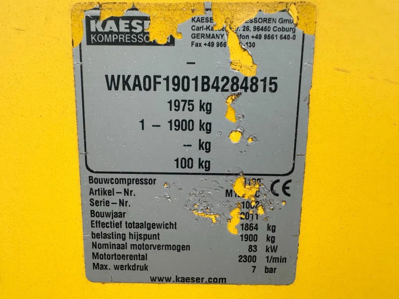 Kaeser M122 Deutz 11.1 m3 / min 10 Bar 83 kW Mobiele Diesel Compressor - Compresseur d'air: photos 3 Kaeser M122 Deutz 11.1 m3 / min 10 Bar 83 kW Mobiele Diesel Compressor - Compresseur d'air: photos 3