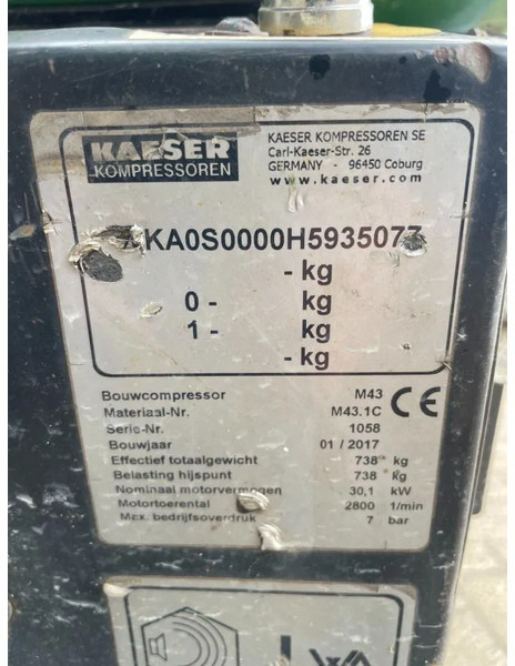Kaeser M43 Kubota 4,2 m3 / min 7 Bar 30 kW Silent Diesel Compressor - Compresseur d'air: photos 5 Kaeser M43 Kubota 4,2 m3 / min 7 Bar 30 kW Silent Diesel Compressor - Compresseur d'air: photos 5