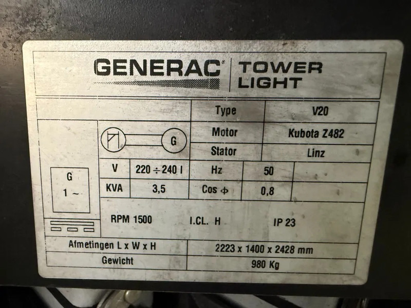 Kubota Generac V20 TowerLight 9 meter LED Lichtmast Aggregaat - Mat d'éclairage: photos 4 Kubota Generac V20 TowerLight 9 meter LED Lichtmast Aggregaat - Mat d'éclairage: photos 4