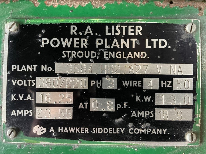 Groupe électrogène Lister HR2A - 16 kVA generatorset: photos 10