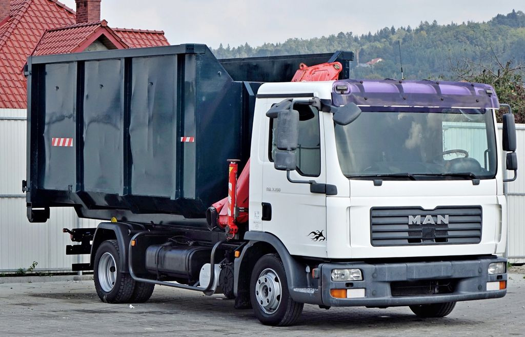 MAN TGL 7.150 Abrollkipper + Kran !! - Camion grue, Camion ampliroll: photos 3 MAN TGL 7.150 Abrollkipper + Kran !! - Camion grue, Camion ampliroll: photos 3