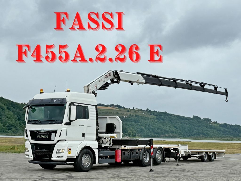 MAN TGX 26.440 * FASSI F455A.2.26E + FUNK + Anhänger - Camion grue: photos 1 MAN TGX 26.440 * FASSI F455A.2.26E + FUNK + Anhänger - Camion grue: photos 1