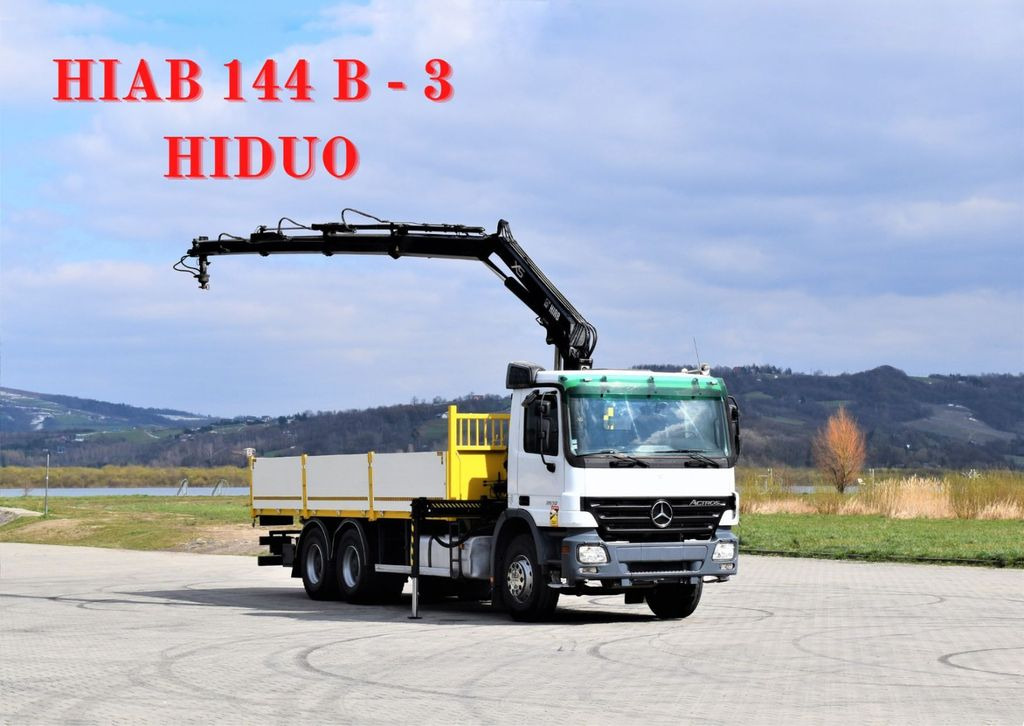 Mercedes-Benz ACTROS 2632 * HIAB 144B-3HIDUO+FUNK / 6x4 - Camion grue, Camion plateau: photos 1 Mercedes-Benz ACTROS 2632 * HIAB 144B-3HIDUO+FUNK / 6x4 - Camion grue, Camion plateau: photos 1