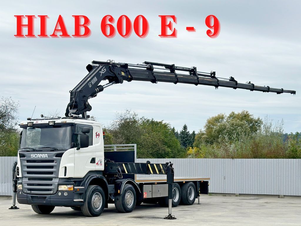 Scania R 620*PLATFORM 6,45m*HIAB 600 E - 9 + FUNK / 8x4 - Camion grue: photos 1 Scania R 620*PLATFORM 6,45m*HIAB 600 E - 9 + FUNK / 8x4 - Camion grue: photos 1