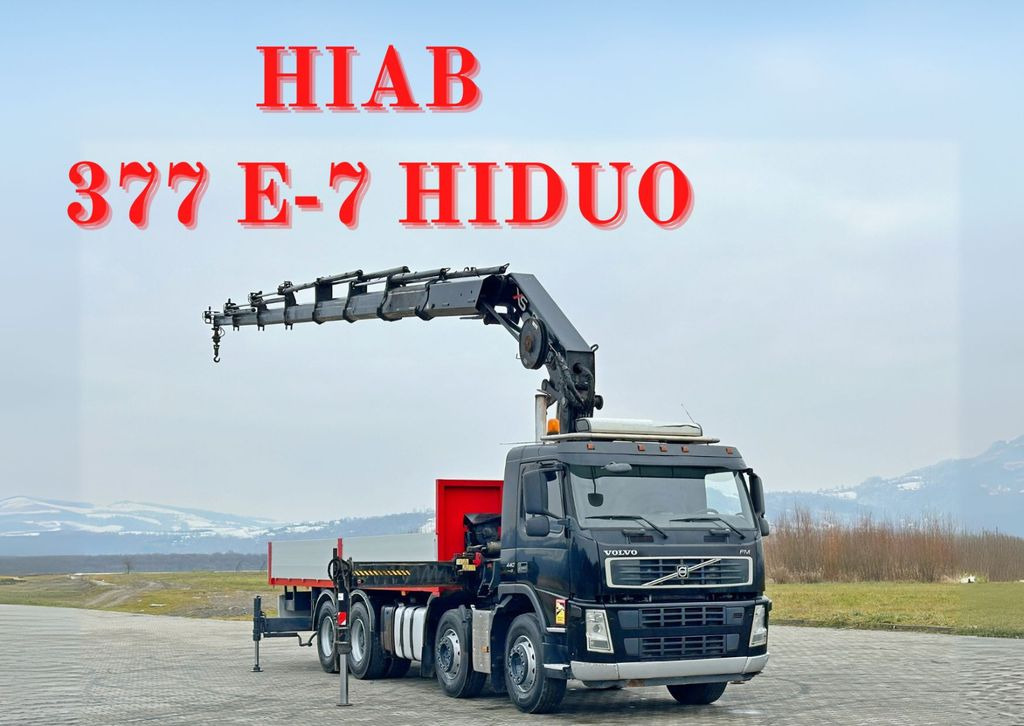 Volvo FM 440* HIAB 377 E-7 HIDUO + FUNK / 8x4 - Camion plateau, Camion grue: photos 1 Volvo FM 440* HIAB 377 E-7 HIDUO + FUNK / 8x4 - Camion plateau, Camion grue: photos 1