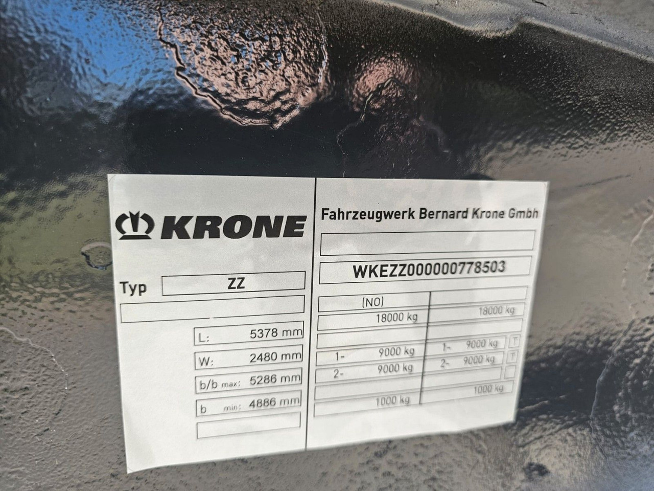 Remorque Krone ZZ 18 Dolly Mit NL LZV Zulassung: photos 12