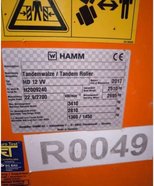 Compacteur Hamm HD 12 VV: photos 14