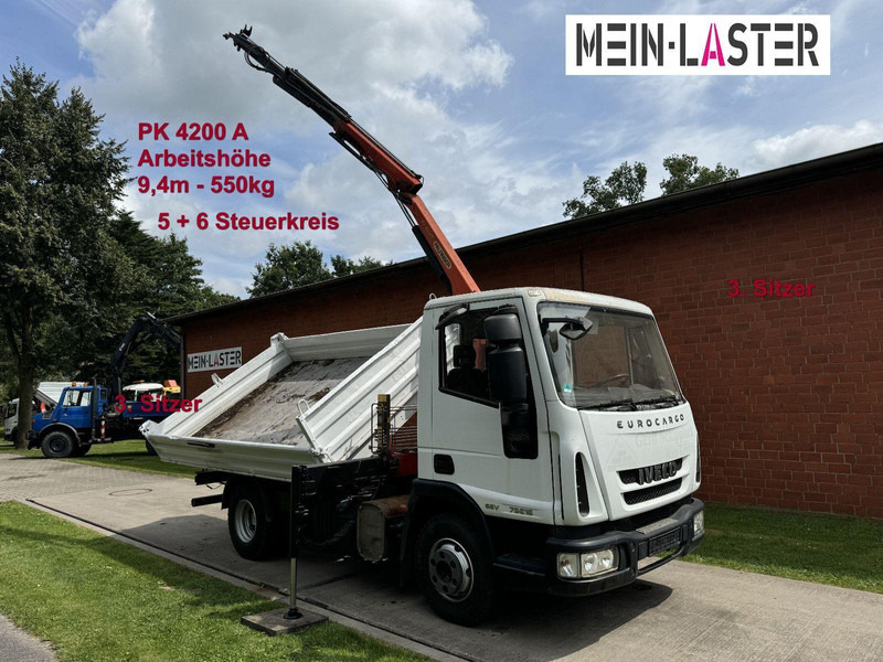 Iveco ML75E16 3-Way Meiller Tipper Crane Palfinger PK 4200 - Camion benne, Camion grue: photos 3 Iveco ML75E16 3-Way Meiller Tipper Crane Palfinger PK 4200 - Camion benne, Camion grue: photos 3