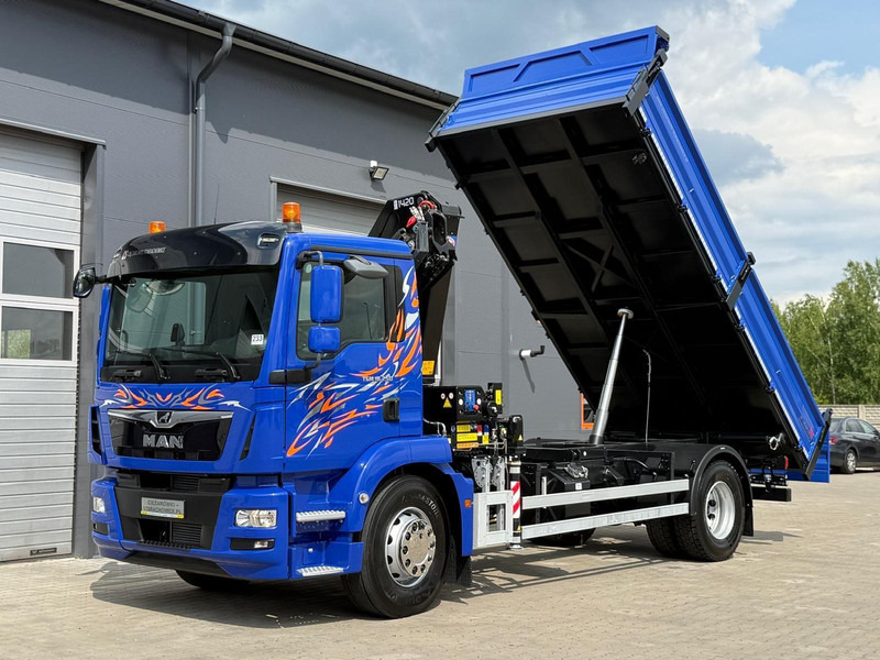 Camion benne MAN MAN TGM TGL TGS 18.250 // E6 // wywrotka + HDS HMF z pilotem //: photos 17