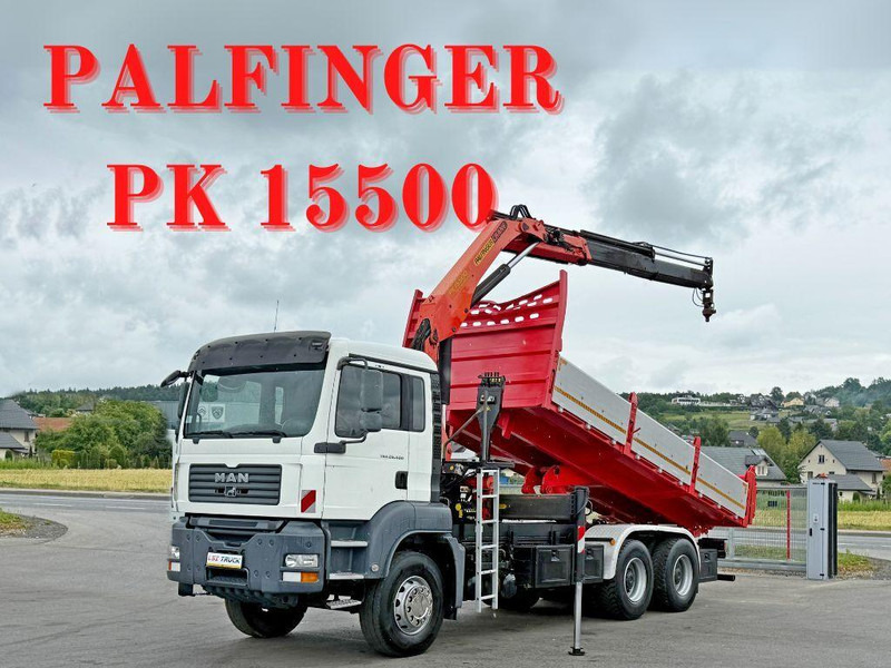 MAN TGA 26.400 * KIPPER 6,00m + PK 15500 * 6x4 * TOP - Camion benne, Camion grue: photos 1 MAN TGA 26.400 * KIPPER 6,00m + PK 15500 * 6x4 * TOP - Camion benne, Camion grue: photos 1
