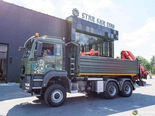 Camion benne, Camion grue MAN TGS 35.480 PALFINGER PK 20002 HDS Grapple Tippe: photos 11