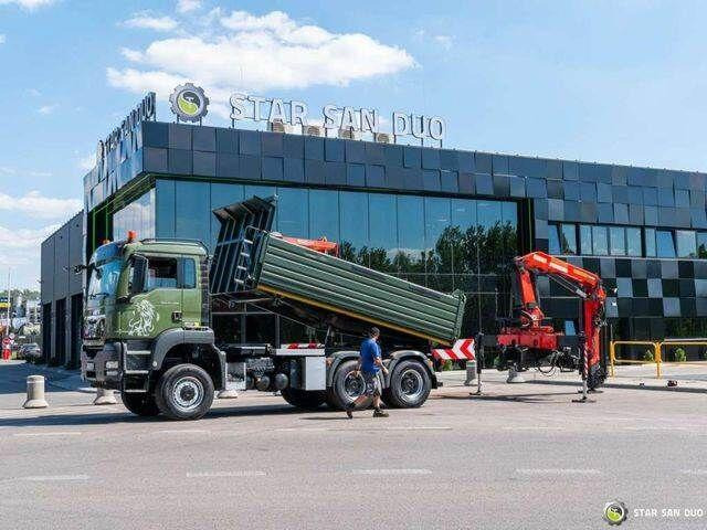 Camion benne, Camion grue MAN TGS 35.480 PALFINGER PK 20002 HDS Grapple Tippe: photos 10