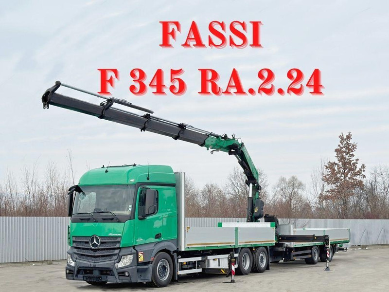 Mercedes-Benz ACTROS 2645 * FASSI F345.24 + FUNK + Anhänger - Camion plateau, Camion grue: photos 1 Mercedes-Benz ACTROS 2645 * FASSI F345.24 + FUNK + Anhänger - Camion plateau, Camion grue: photos 1