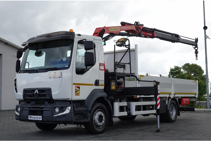 Renault D 210/ 4X2 / SKRZYNIOWY 5 M + HDS PALFINGER PK 8.501 SLD A / UD - Camion plateau, Camion grue: photos 1 Renault D 210/ 4X2 / SKRZYNIOWY 5 M + HDS PALFINGER PK 8.501 SLD A / UD - Camion plateau, Camion grue: photos 1