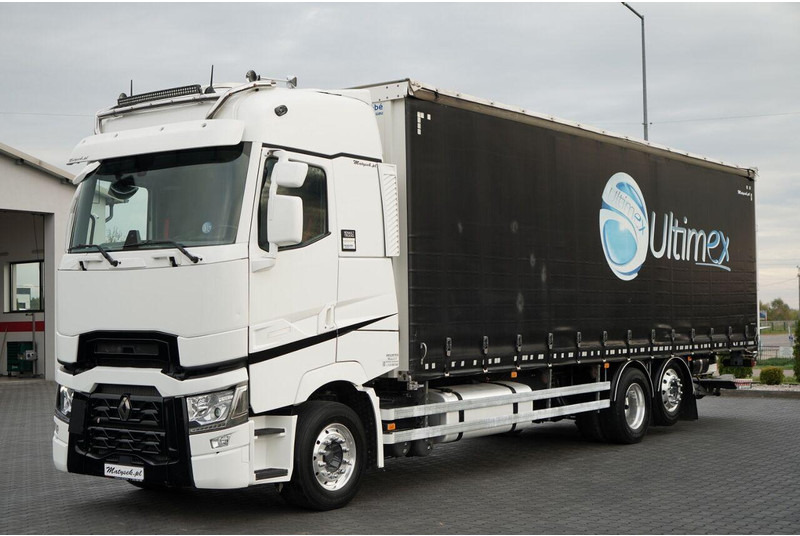 Renault T 440 / 6X2 / SOLÓWKA / FIRANKA 9.5 M / I-PARK COOL / WINDA / AL - Camion à rideaux coulissants: photos 1 Renault T 440 / 6X2 / SOLÓWKA / FIRANKA 9.5 M / I-PARK COOL / WINDA / AL - Camion à rideaux coulissants: photos 1