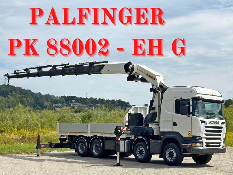 Scania R 500 * PK 88002 - EH G + FUNK * 8x4 *TOPZUSTAND - Camion plateau, Camion grue: photos 1 Scania R 500 * PK 88002 - EH G + FUNK * 8x4 *TOPZUSTAND - Camion plateau, Camion grue: photos 1