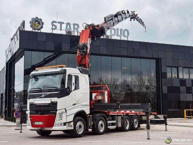 Volvo FH 550 8x2 HMF 8520 FLY JIB Winch Crane Euro 6 - Camion plateau, Camion grue: photos 1 Volvo FH 550 8x2 HMF 8520 FLY JIB Winch Crane Euro 6 - Camion plateau, Camion grue: photos 1