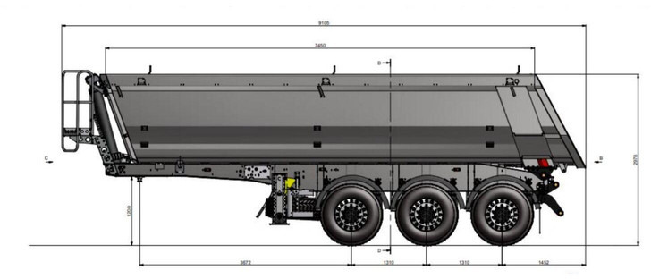 ZASŁAW WYWROTKA 26 m3 / FABRYCZNIE NOWA / STALOWA / RYNNA WANNA HP / 20 - Semi-remorque benne: photos 2 ZASŁAW WYWROTKA 26 m3 / FABRYCZNIE NOWA / STALOWA / RYNNA WANNA HP / 20 - Semi-remorque benne: photos 2